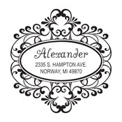 Oval Doorplate Design Address Stamp CS-10052