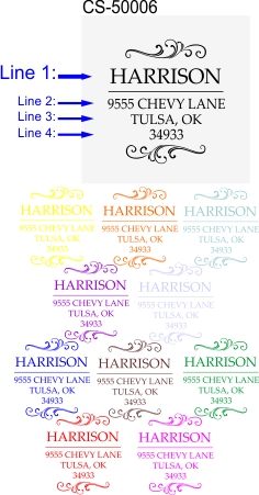 Swirl Design Address Stamp CS-50006