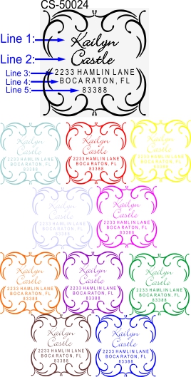 Swirl Bordered Address Stamp CS-50024