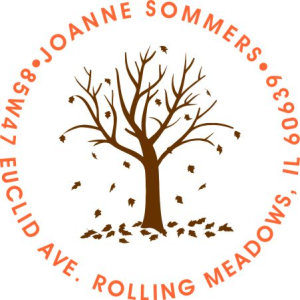 2-Color Autumn Tree Designer Address Stamp