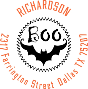 2-Color BOO BAT Designer Address Stamp