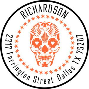 2-Color SKULL Designer Address Stamp