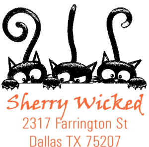 2-Color THREE CATS Designer Address Stamp