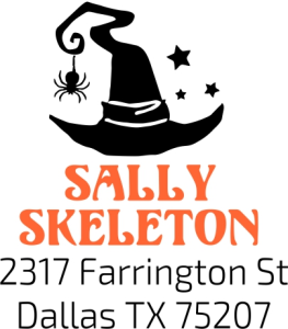 2-Color WITCHES HAT Designer Address Stamp