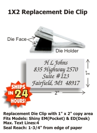 Die Clip Only, 1x2in. fits EM, ES, ED & EG Seals (Design Preview)