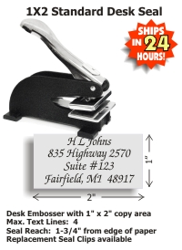 ED Personal Line Desk Seal w/ 1 x 2in. RECTANGLE die plate (Design Preview)