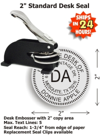 ED Personal Line Desk Seal w/ 2in. ROUND die plate (Design Preview)