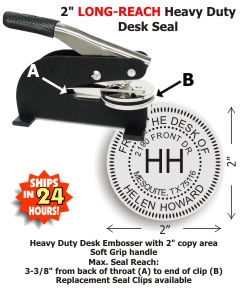 EH Heavy Duty Desk Seal w/ 2in. ROUND Long-Reach die plate (Design Preview)