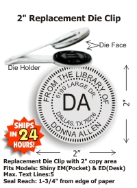 Die Clip Only, 2in. ROUND fits EM, ES, ED & EG Seals (Design Preview)