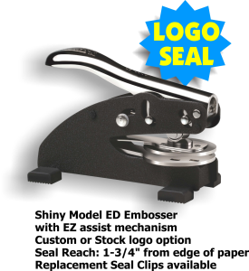 ED Personal Line Desk Seal w/ 1-5/8in. ROUND die plate (for Custom Logos)