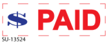 "Paid" 2 Color Pre-inked Stamp