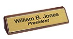 2in.x8in. Desk Sign Walnut Easel w/ Plastic Nameplate